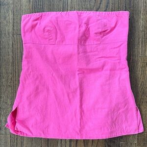 J. Crew Pink Strapless Blouse